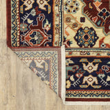 2' X 3' Red Blue Orange And Beige Oriental Power Loom Stain Resistant Area Rug With Fringe - Homeroots - Flyclothing LLC