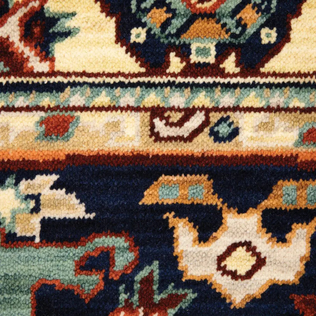 2' X 3' Red Blue Orange And Beige Oriental Power Loom Stain Resistant Area Rug With Fringe - Homeroots - Flyclothing LLC