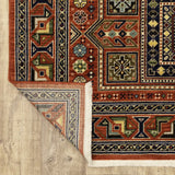 2' X 3' Blue and Red Oriental Power Loom Area Rug - Homeroots - Flyclothing LLC