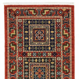 2' X 6' Red Blue Beige And Green Oriental Power Loom Stain Resistant Runner Rug With Fringe - Homeroots - Flyclothing LLC