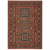 3' X 5' Red Black and White Oriental Power Loom Area Rug - Homeroots - Flyclothing LLC