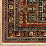 10' X 13' Red Blue Beige And Green Oriental Power Loom Stain Resistant Area Rug With Fringe - Homeroots - Flyclothing LLC