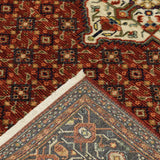 6' X 9' Red Blue Ivory And Orange Oriental Power Loom Stain Resistant Area Rug With Fringe - Homeroots - Flyclothing LLC