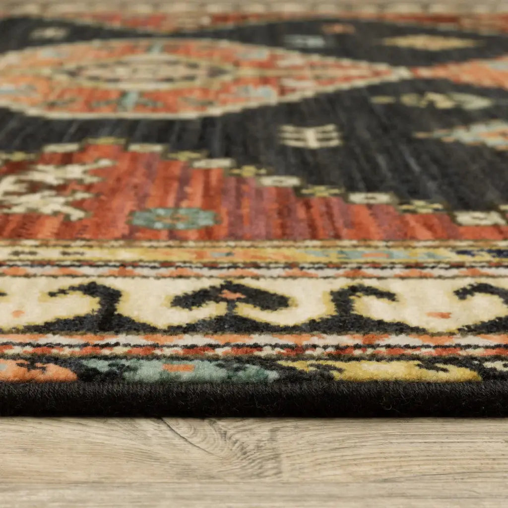 2' X 6' Navy Blue Oriental Power Loom Runner Rug With Fringe - Homeroots - Flyclothing LLC