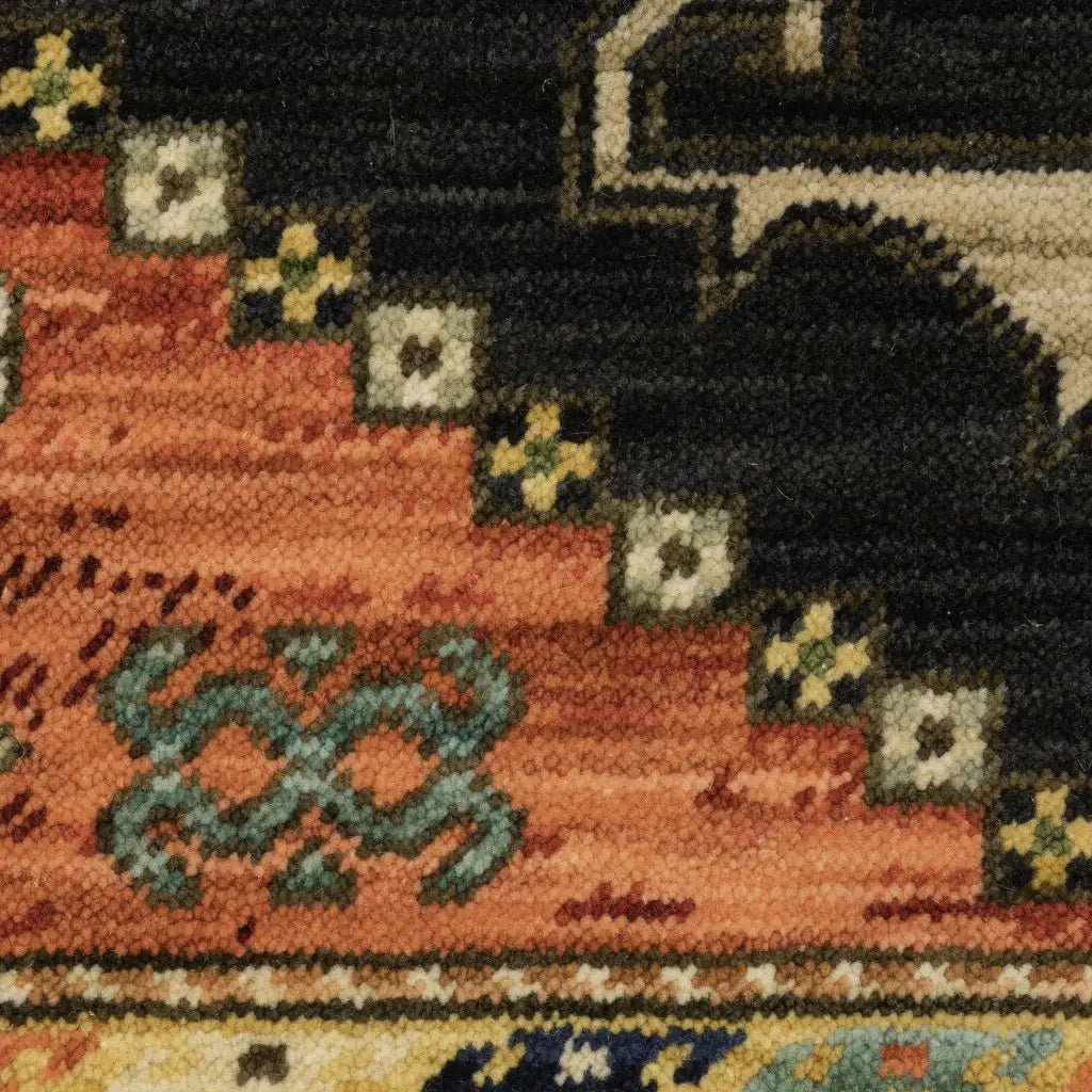 2' X 6' Navy Blue Oriental Power Loom Runner Rug With Fringe - Homeroots - Flyclothing LLC