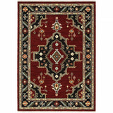 2' X 3' Red and Black Medallion Power Loom Area Rug - Homeroots - Flyclothing LLC