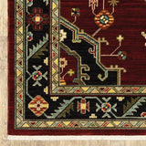 5' X 8' Red and Black Oriental Power Loom Area Rug - Homeroots - Flyclothing LLC