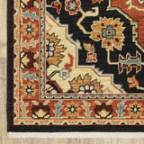 10' X 13' Red and Black Oriental Power Loom Area Rug - Homeroots