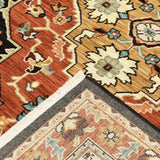 10' X 13' Red and Black Oriental Power Loom Area Rug - Homeroots
