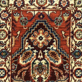 2' X 6' Red Ivory Orange And Blue Oriental Power Loom Stain Resistant Runner Rug With Fringe - Homeroots