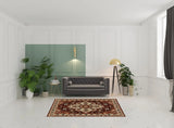 5' X 8' Red Ivory Orange And Blue Oriental Power Loom Stain Resistant Area Rug With Fringe - Homeroots - Flyclothing LLC