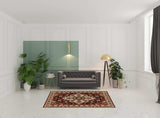 5' X 8' Red Ivory Orange And Blue Oriental Power Loom Stain Resistant Area Rug With Fringe - Homeroots - Flyclothing LLC