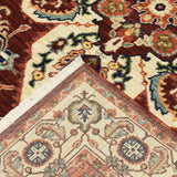 10' X 13' Red Ivory Orange And Blue Oriental Power Loom Stain Resistant Area Rug With Fringe - Homeroots