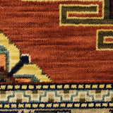 10' X 13' Red Gold Blue Brown Oriental Power Loom Stain Resistant Area Rug With Fringe - Homeroots - Flyclothing LLC