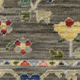 10' X 13' Grey Salmon Pink Gold Blue Rust Deep Blue Ivory And Green Oriental Power Loom Stain Resistant Area Rug With Fringe - Homeroots - Flyclothing LLC