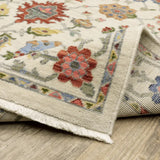 2' X 3' Ivory Oriental Power Loom Stain Resistant Area Rug With Fringe - Homeroots - Flyclothing LLC