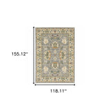 10' X 13' Grey Ivory Orange Teal Green Charcoal Blue And Red Oriental Power Loom Stain Resistant Area Rug With Fringe - Homeroots - Flyclothing LLC
