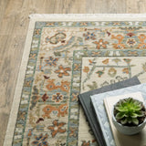 5' X 8' Brown And Ivory Oriental Power Loom Stain Resistant Area Rug With Fringe - Homeroots - Flyclothing LLC