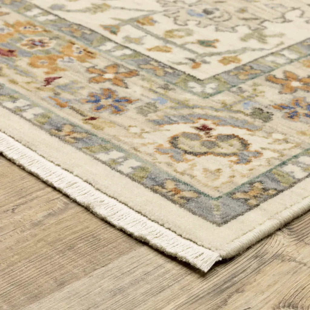 6' X 9' Brown And Ivory Oriental Power Loom Area Rug With Fringe - Homeroots - Flyclothing LLC