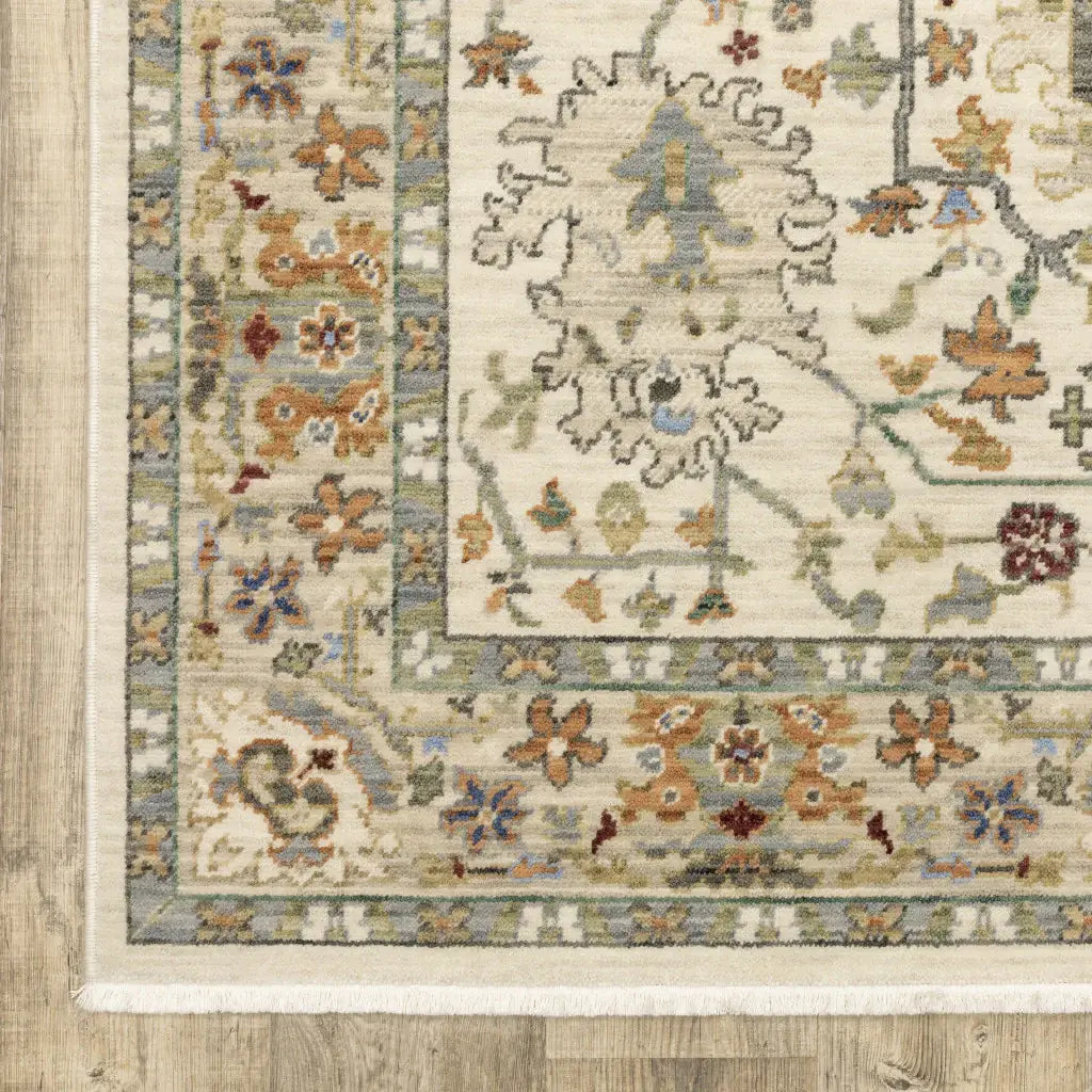 6' X 9' Brown And Ivory Oriental Power Loom Area Rug With Fringe - Homeroots - Flyclothing LLC
