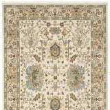10' X 13' Ivory Oriental Power Loom Stain Resistant Area Rug With Fringe - Homeroots - Flyclothing LLC