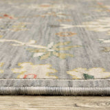 2' X 3' Grey Ivory Gold Salmon Red Blue And Green Oriental Power Loom Stain Resistant Area Rug With Fringe - Homeroots - Flyclothing LLC