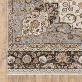 2' X 3' Ivory And Blue Oriental Power Loom Stain Resistant Area Rug With Fringe - Homeroots - Flyclothing LLC