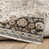 2' X 3' Ivory And Blue Oriental Power Loom Stain Resistant Area Rug With Fringe - Homeroots - Flyclothing LLC