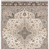 10' X 13' Ivory And Blue Oriental Power Loom Stain Resistant Area Rug With Fringe - Homeroots - Flyclothing LLC