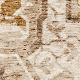 8' X 11' Gold And Ivory Oriental Power Loom Stain Resistant Area Rug With Fringe - Homeroots - Flyclothing LLC