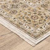 2' X 3' Ivory And Gold Oriental Power Loom Stain Resistant Area Rug With Fringe - Homeroots - Flyclothing LLC