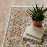 2' X 3' Ivory And Gold Oriental Power Loom Stain Resistant Area Rug With Fringe - Homeroots - Flyclothing LLC