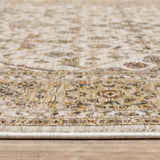 8' X 11' Ivory And Gold Oriental Power Loom Stain Resistant Area Rug With Fringe - Homeroots - Flyclothing LLC
