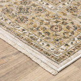 10' X 13' Ivory And Gold Oriental Power Loom Stain Resistant Area Rug With Fringe - Homeroots - Flyclothing LLC