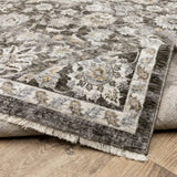 2' X 8' Grey And Ivory Oriental Power Loom Stain Resistant Runner Rug With Fringe - Homeroots - Flyclothing LLC