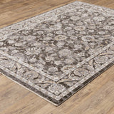 10' X 13' Grey And Ivory Oriental Power Loom Stain Resistant Area Rug With Fringe - Homeroots - Flyclothing LLC