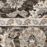 10' X 13' Grey And Ivory Oriental Power Loom Stain Resistant Area Rug With Fringe - Homeroots - Flyclothing LLC