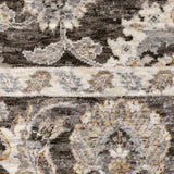10' X 13' Grey And Ivory Oriental Power Loom Stain Resistant Area Rug With Fringe - Homeroots - Flyclothing LLC