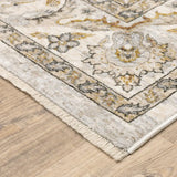 2' X 3' Ivory And Grey Oriental Power Loom Stain Resistant Area Rug With Fringe - Homeroots - Flyclothing LLC
