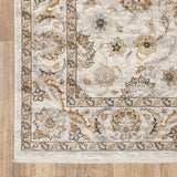 10' X 13' Ivory And Grey Oriental Power Loom Stain Resistant Area Rug With Fringe - Homeroots - Flyclothing LLC