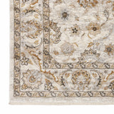 10' X 13' Ivory And Grey Oriental Power Loom Stain Resistant Area Rug With Fringe - Homeroots - Flyclothing LLC