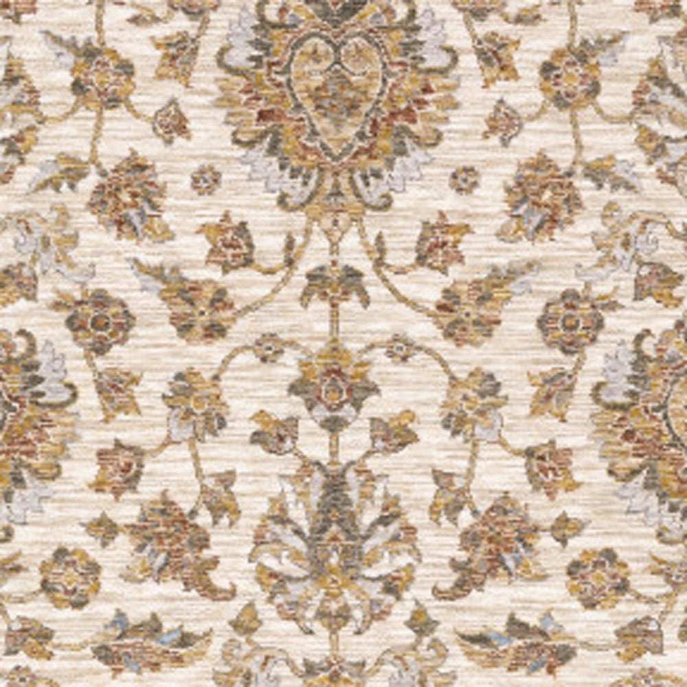 2' X 3' Rust And Ivory Oriental Power Loom Stain Resistant Area Rug With Fringe - Homeroots - Flyclothing LLC