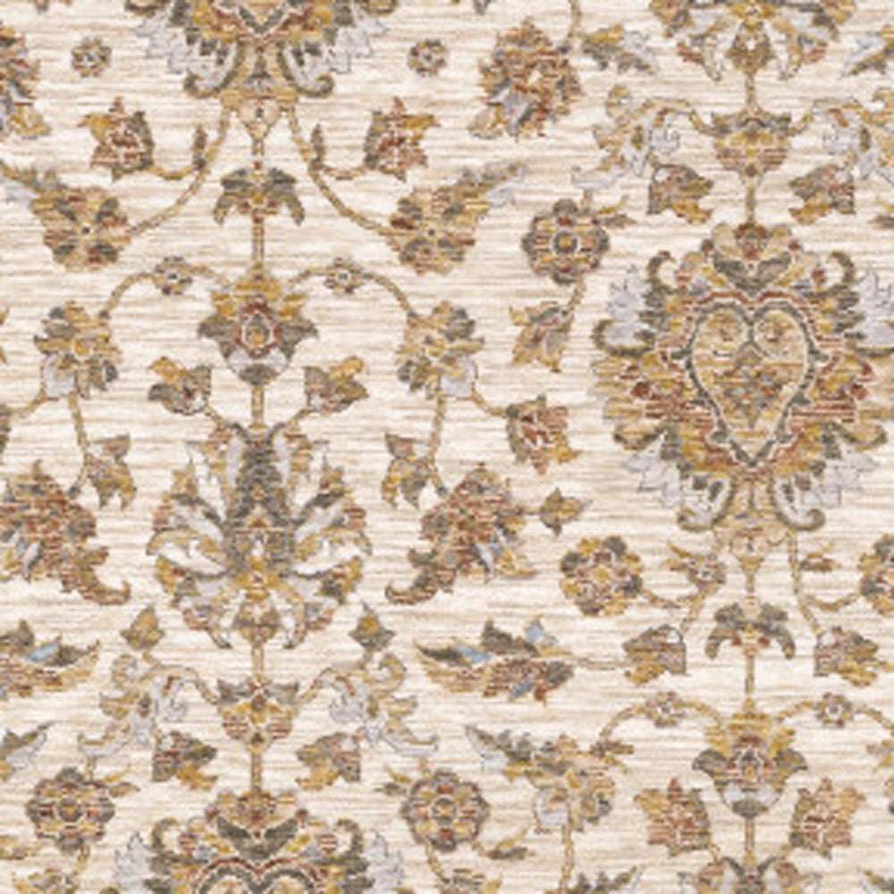 10' X 13' Rust And Ivory Oriental Power Loom Stain Resistant Area Rug With Fringe - Homeroots - Flyclothing LLC