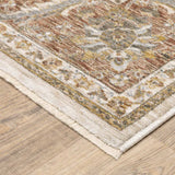 10' X 13' Rust And Ivory Oriental Power Loom Stain Resistant Area Rug With Fringe - Homeroots - Flyclothing LLC