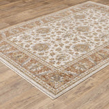 10' X 13' Rust And Ivory Oriental Power Loom Stain Resistant Area Rug With Fringe - Homeroots - Flyclothing LLC