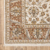 10' X 13' Rust And Ivory Oriental Power Loom Stain Resistant Area Rug With Fringe - Homeroots - Flyclothing LLC