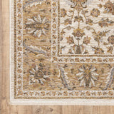 2' X 3' Ivory And Gold Oriental Power Loom Stain Resistant Area Rug With Fringe - Homeroots - Flyclothing LLC