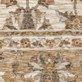 5' X 8' Ivory And Gold Oriental Power Loom Stain Resistant Area Rug With Fringe - Homeroots - Flyclothing LLC