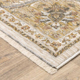 10' X 13' Ivory And Gold Oriental Power Loom Stain Resistant Area Rug With Fringe - Homeroots - Flyclothing LLC