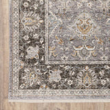 2' X 8' Grey And Blue Oriental Power Loom Stain Resistant Runner Rug With Fringe - Homeroots - Flyclothing LLC